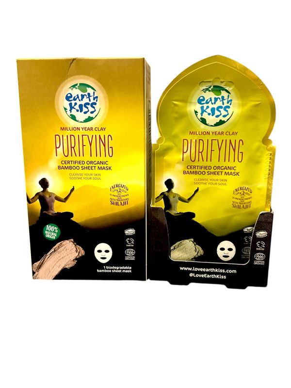 Ansiktsmaske Earth Kiss Purifying Bamboo Sheet Mask, 96stk pr kartong