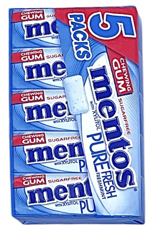 Mentos Pure Fresh Tyggegummi 66g, 5pk, 24stk pr kartong