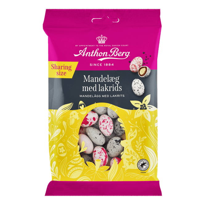 Hovedbilde Anthon Berg Mandeleegg med lakris 215g, 24 stk pr ...
