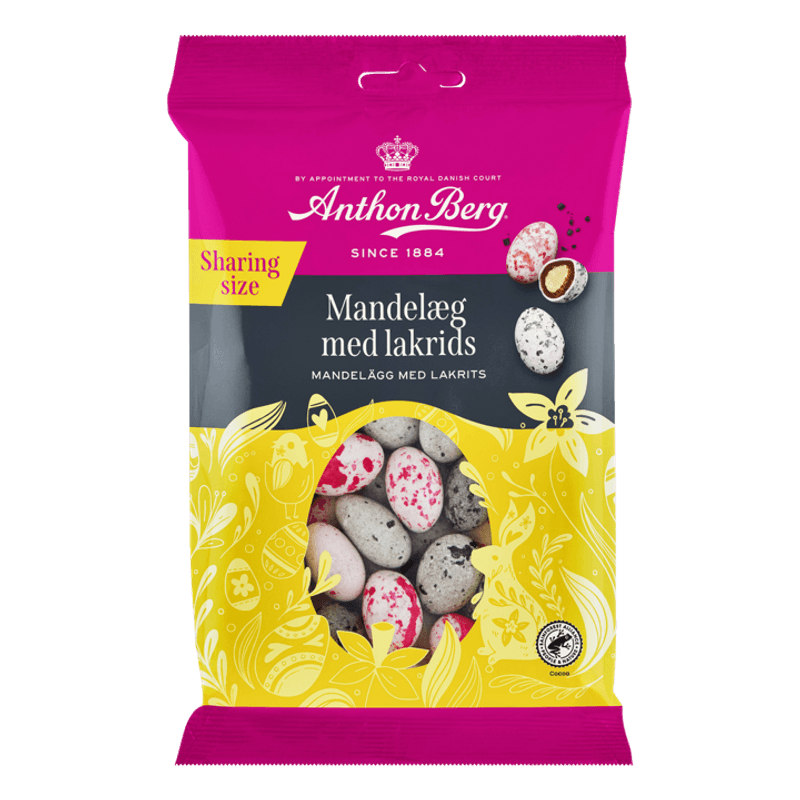 Anthon Berg Mandeleegg med lakris 215g, 24 stk pr kartong